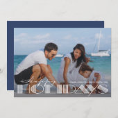 レトロハッピーホリデーズタイポグラフィクリスマス シーズンカード (正面/裏面)