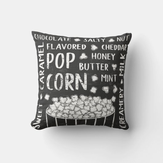 レトロハッピーポップコーンパーティー装飾用クッション クッション (正面)