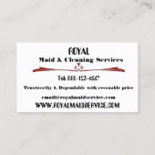 レトロハッピーレディーメイドチョークボード清掃サービス 名刺 (裏面)