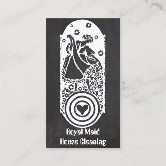 レトロハッピーレディーメイドチョークボード清掃サービス 名刺 (正面)