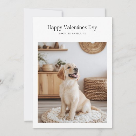 レトロハッピーヴァレンティーンズデイドッグカーおもしろいド シーズンカード (正面)