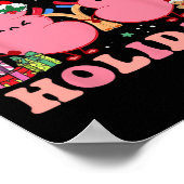 レトロハップピーホリデーズクリスマス透析ナースキ ポスター (角)