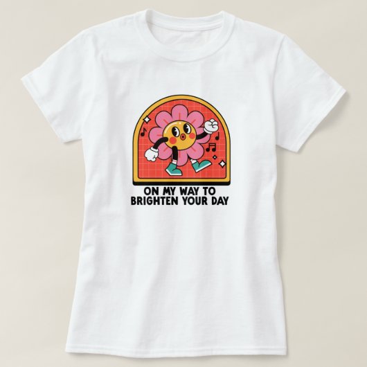 レトロハッ前向きデイジーTシャツ Tシャツ (デザイン正面)