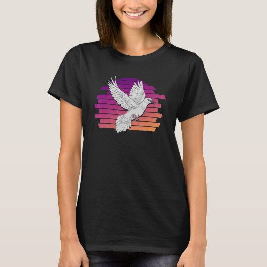 レトロハト飼育鳥ハト動物ハト1 Tシャツ (正面)