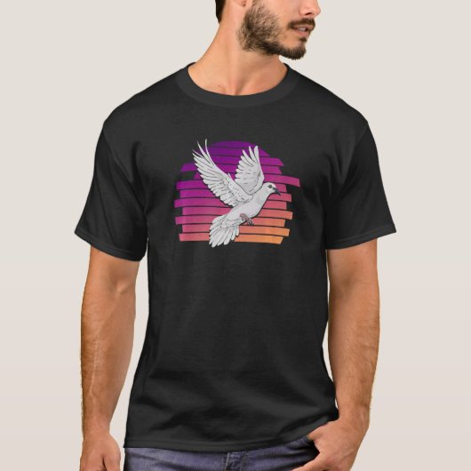 レトロハト飼育鳥ハト Tシャツ (正面)