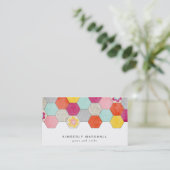 レトロハニカムデザイン名刺/青 名刺 (スタンド正面)