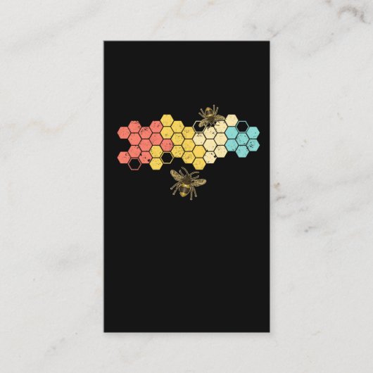 レトロハニカムビーキーパーデザイン 名刺 (正面)