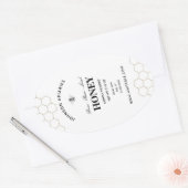 レトロハニービー |ハニオーガニックー 楕円形シール (封筒)