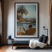 レトロハリウッドグラマー：プールサイドとビュー ポスター