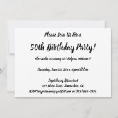 レトロハリウッドテーマアダルトハッピーバースデーパーティー 招待状 (裏面)