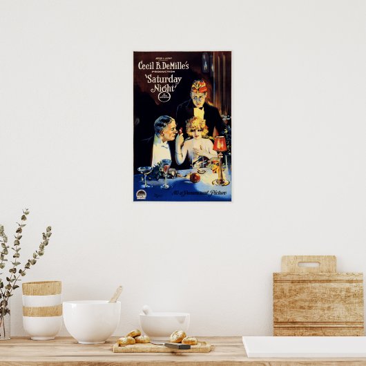 レトロハリウッド映画サタデーナイトヴィンテージ広告 ポスター (キッチン)