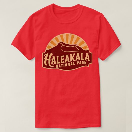 レトロハレアカラ国立公園エンブレムTシャツ Tシャツ (デザイン正面)