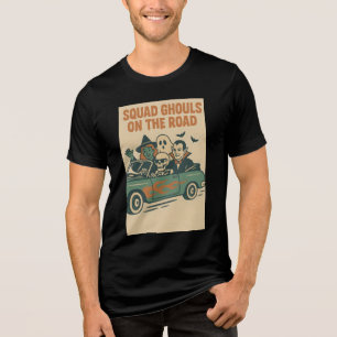 レトロハロウィンのロードトリップゴースト部隊 トライブレンドTシャツ