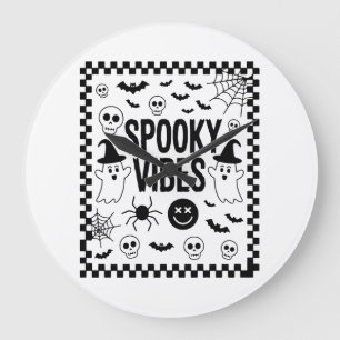 レトロハロウィンの不気味な雰囲気 ラージ壁時計