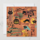 レトロハロウィンオラマ 招待状 (正面)