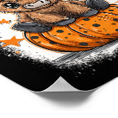 レトロハロウィンカウカボンプキン秋カウサンクスギビング ポスター (角)