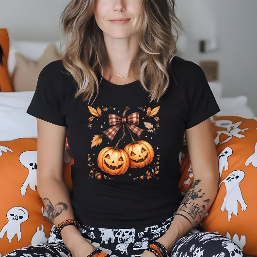 レトロハロウィンカボチャさくらんぼ秋秋 Tシャツ