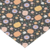 レトロハロウィンカボチャと花のパターン テーブルクロス (アングル)