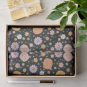 レトロハロウィンカボチャと花のパターン 薄葉紙 (ギフト)