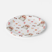 レトロハロウィンキュートキッズフローラ幽霊 ペーパープレート (アングル)