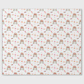 レトロハロウィンキュートキッズフローラ幽霊 ラッピングペーパー (フラット)