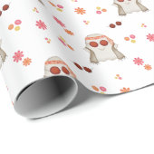 レトロハロウィンキュートキッズフローラ幽霊 ラッピングペーパー (ロールコーナー)