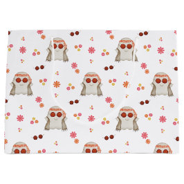 レトロハロウィンキュートキッズフローラ幽霊 ラージペーパーバッグ