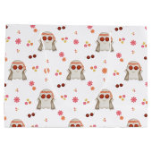 レトロハロウィンキュートキッズフローラ幽霊 ラージペーパーバッグ (裏面)