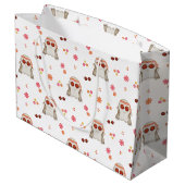 レトロハロウィンキュートキッズフローラ幽霊 ラージペーパーバッグ (裏面アングル)