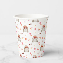 レトロハロウィンキュートキッズフローラ幽霊 紙コップ