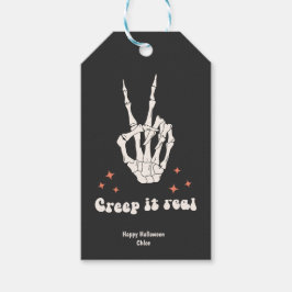 レトロハロウィンクリープ実在ススケルトン ギフトタグ