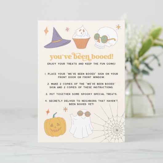 レトロハロウィンゲームブネイバーゲームカードサイン 招待状 (スタンド正面)