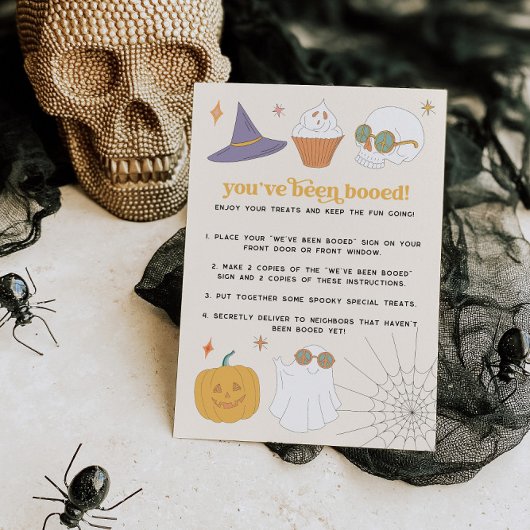 レトロハロウィンゲームブネイバーゲームカードサイン 招待状