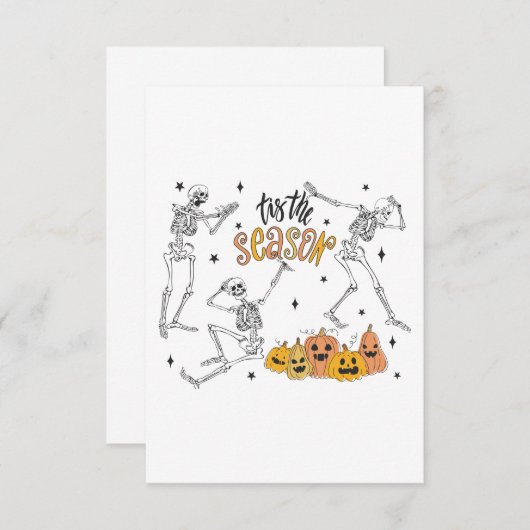 レトロハロウィンシャツ、おかしなハロウィンスカル サンキューカード (正面/裏面)