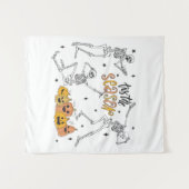 レトロハロウィンシャツ、おかしなハロウィンスカル タペストリー (正面(横))