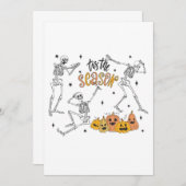 レトロハロウィンシャツ、おかしなハロウィンスカル 招待状 (正面/裏面)