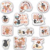 レトロハロウィンドリンク – かわいい不気味と シール (正面)