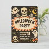 レトロハロウィンパーティー招待状 招待状 (スタンド正面)
