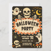 レトロハロウィンパーティー招待状 招待状 (正面)