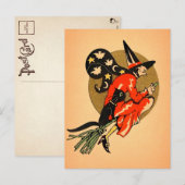 レトロハロウィンブルームウィッチポストカード ポストカード (正面/裏面)