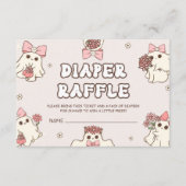 レトロハロウィンベイビーシャワーオムツラッフル エンクロージャーカード (正面)
