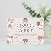 レトロハロウィンベイビーシャワーオムツラッフル エンクロージャーカード (スタンド正面)