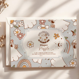 レトロハロウィンリトルブーベビーラッフルおむつ エンクロージャーカード