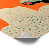 レトロハロウィンロボット001 ・かわいいキッズアート ポスター (角)