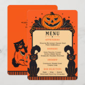 レトロハロウィン装飾スタイルのウェディングメニュー メニュー (正面/裏面)