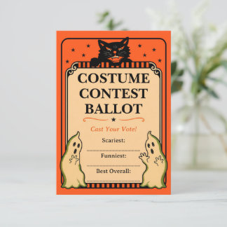 レトロハロウィン装飾スタイル2 コスチューム投票用紙 カード