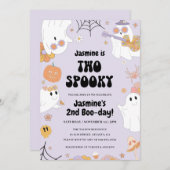 レトロハロウィン2歳誕生日招待状 招待状 (正面/裏面)