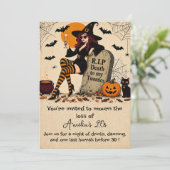 レトロハロウィン30歳の誕生日おめでとう RIP to My Twenties 招待状 (スタンド正面)