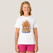 レトロハロウィン キッズTシャツ、おばけの少年
