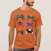 レトロハロウィン ゲーミングコントローラー ビデオゲーム好き Tシャツ (正面)